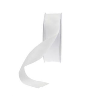 25mm x 20m White Double Faced Satin Ribbon