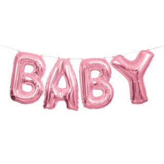 Pink Baby Foil Letter Balloon Banner Kit, 14