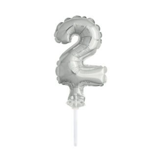 Unique Silver Foil Number 2 Balloon Cake Topper 5