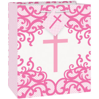 Fancy Pink Cross Medium Gift Bag (12)