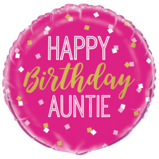 Happy Birthday Auntie Round Foil Balloon 18