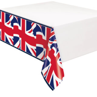 Union Jack Rectangular Plastic Table Cover, 54