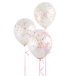 Clear Latex Balloons with Neon Confetti 12
