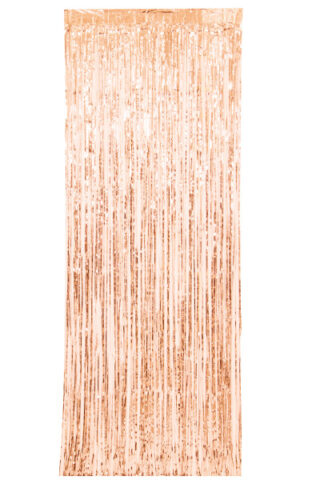 Rose Gold Fringe Door Curtain, 3 x 8 ft