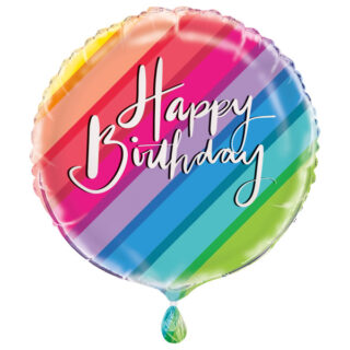 Balloons & Rainbow Birthday Round Foil Balloon 18