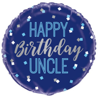 Happy Birthday Uncle Round Foil Balloon 18