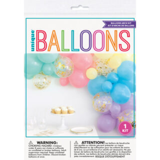 Pastel Assorted Foil Confetti & Latex Balloon Arch Kit, 40pc
