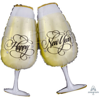 Anagram New Year Toasting Glasses SuperShape Foil Balloons 27