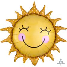 Anagram Sunshine Sun SuperShape XL Foil Balloons 29"/74cm w x 28"/71cm h P35