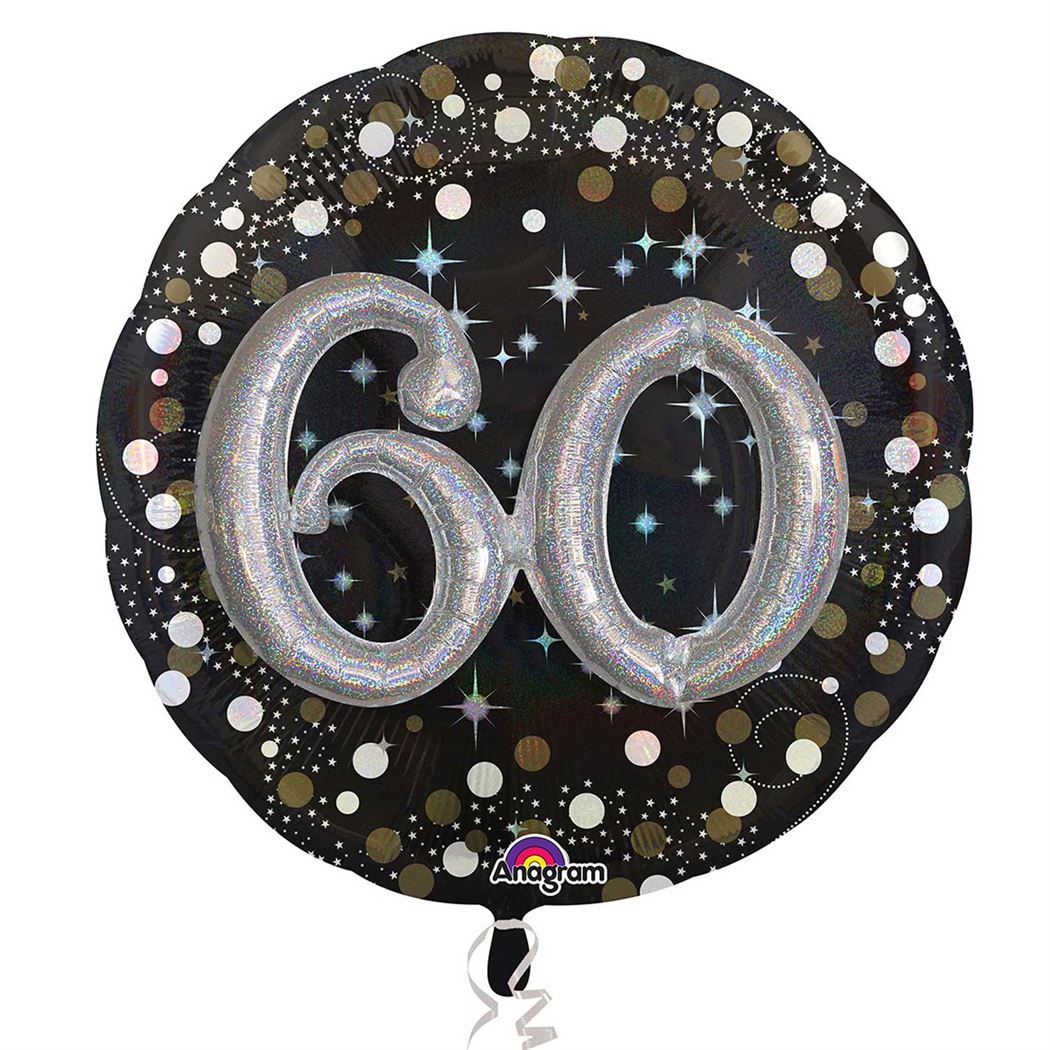 Anagram Gold Sparkling Celebration Sparkling 60th Foil Multi-Balloons 36"/91cm w x 36"/91cm P75
