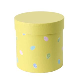 Round Yellow Egg Design Hat Box