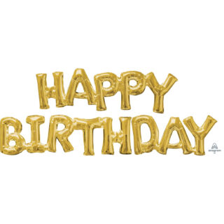 Anagram Happy Birthday Gold Phrase Balloons P55