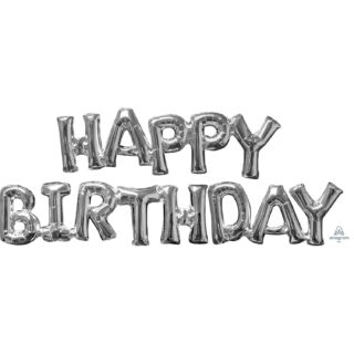 Anagram Happy Birthday Silver Phrase Balloons P55