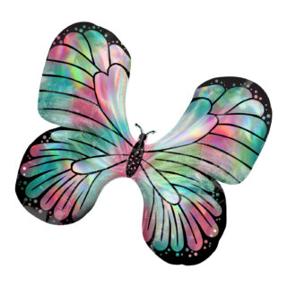 Anagram Iridescent Teal & Pink Butterfly SuperShape Foil Balloons 30
