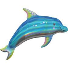 Anagram Dolphin Iridescent SuperShape XL Foil Balloons 29"/73cm w x 27"/68cm h P40