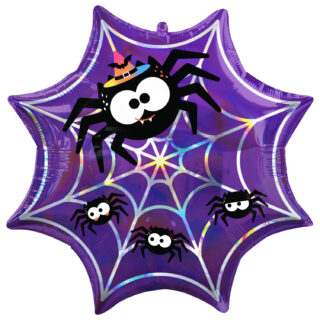Anagram Iridescent Spider Web SuperShape Foil Balloons 22/55cm w x 22/55cm h - P40