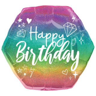 Anagram Sparkle Birthday Holographic SuperShape Foil Balloons 23