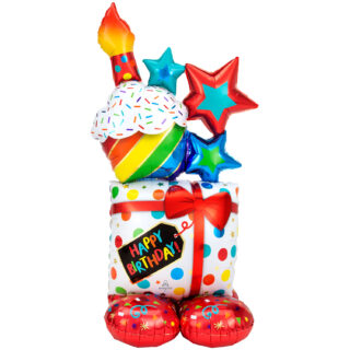 Anagram Stacked Birthday Icons AirLoonz Large Foil Balloons 28