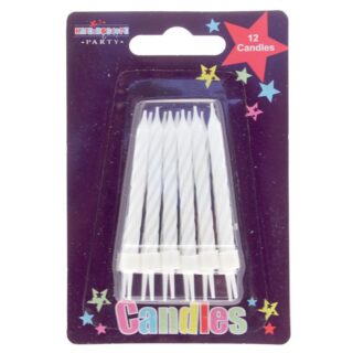 White Stripe Party candle  Pack of 6