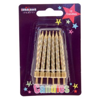 Gold Party candle 12pcs Pack of 6