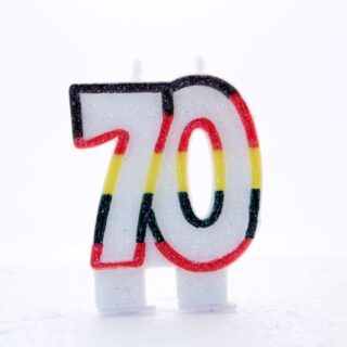 70 Double Age Candles Multicolour Pack of 6