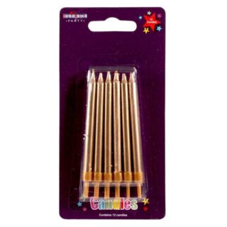 Straight Candles Gold - Pack of 6