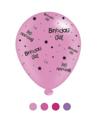 Birthday Girl Latex Balloons x 6 pks of 8 balloons