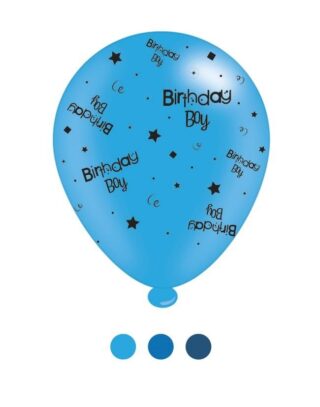 Birthday Boy Latex Balloons x 6 pks of 8 balloons