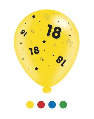 Age 18 Unisex Birthday Latex Balloons x 6 pks of 8 balloons