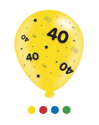 Age 40 Unisex Birthday Latex Balloons x 6 pks of 8 balloons