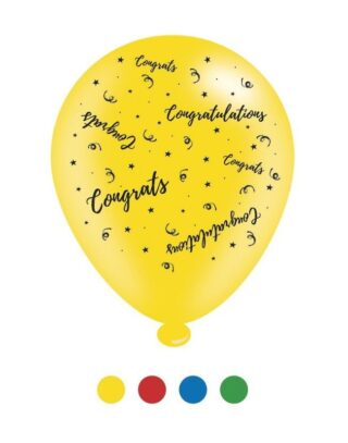 Congratulations Latex Balloons x 6 pks of 8 balloons