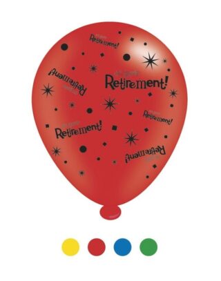 Retirement Latex Balloons x 6 pks of 8 balloons