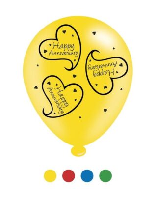 Happy Anniversary Latex Balloons x 6 pks of 8 balloons