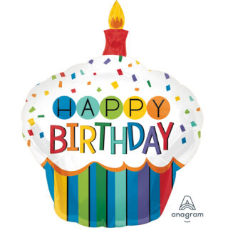 Anagram Rainbow Birthday Cupcake SuperShape Foil Balloons 29