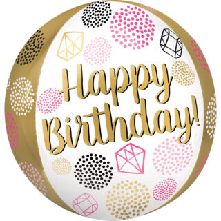 Anagram Happy Birthday Gems Orbz Foil Balloons 15
