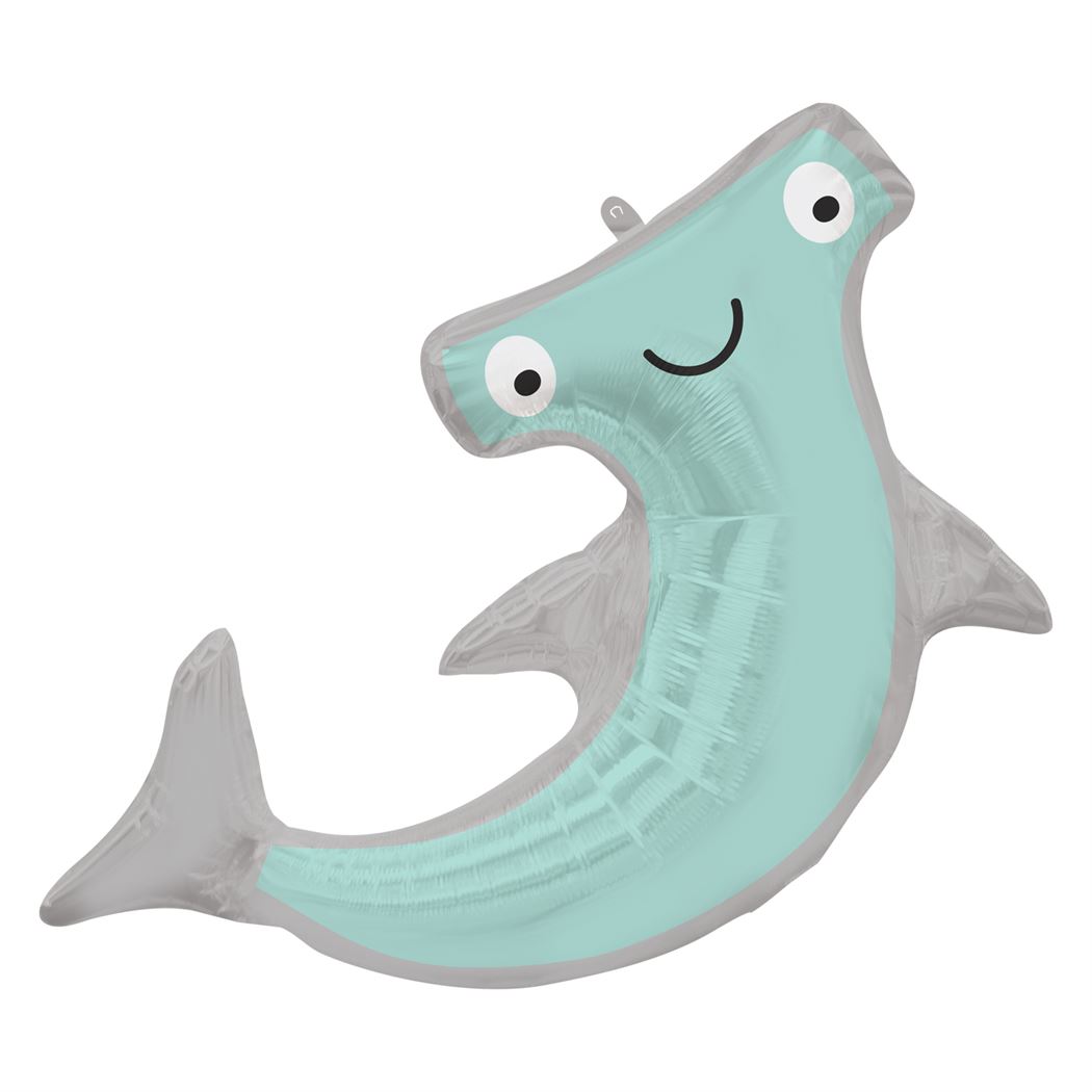 Anagram Hammerhead Shark SuperShape Foil Balloons 41"/104cm w x 28"/71cm h P35