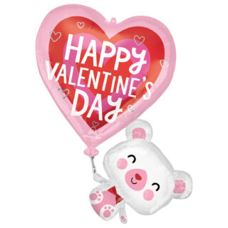 Anagram Floating Valentine's Bear SuperShape Foil Balloons 26