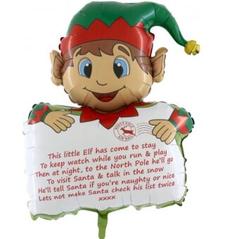 Christmas Elf Holding Personalised Letter Shape 28