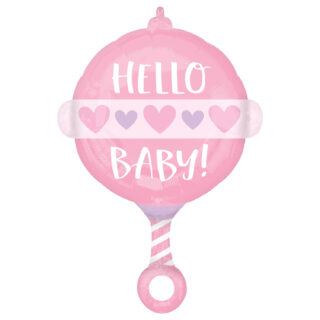 Anagram Baby Girl Rattle Standard Shape Foil Balloons 17