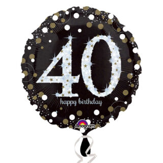 Anagram Gold Sparkling Celebration 40th Birthday Standard Foil Balloons S40