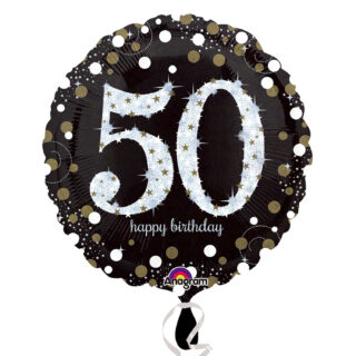 Anagram Gold Sparkling Celebration 50th Birthday Standard Foil Balloons S40