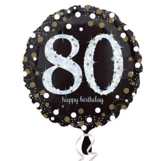 Anagram Gold Sparkling Celebration 80th Birthday Standard Foil Balloons S40