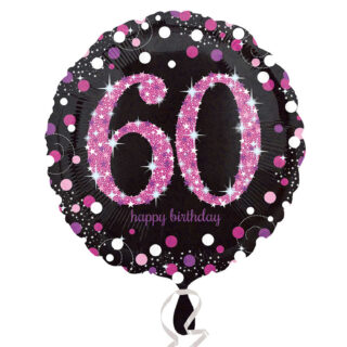 Anagram Pink Sparkling Celebration 60th Standard Foil Prismatic Balloons S40 - 3378801