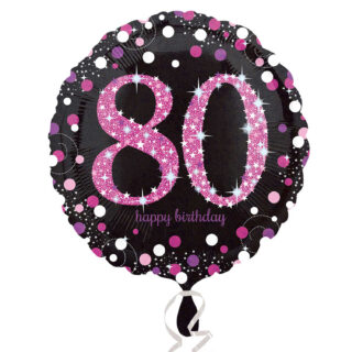 Anagram Pink Sparkling Celebration 80th Birthday Standard Foil Balloons S40