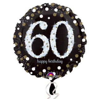 Anagram Gold Sparkling Celebration 60th Birthday Standard Foil Balloons S40