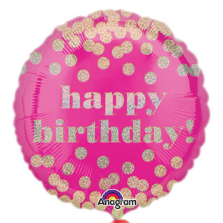 Anagram Dotty Holographic Happy Birthday Standard Foil Balloons S40