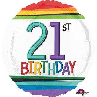 Anagram Rainbow Birthday 21st Standard Foil Balloons S40