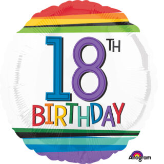 Anagram Rainbow Birthday 18th Standard Foil Balloons S40