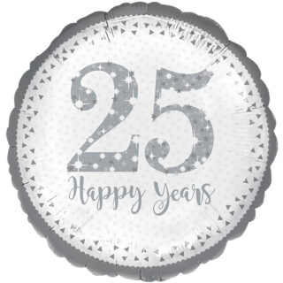 Anagram Sparkling 25th Silver Anniversary Standard Foil Balloons S40
