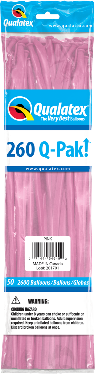 260 Q-PAK PINK   50CT - QUALATEX PLAIN LATEX